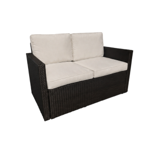 Miami Rattan Sofa with Ivory Cushions